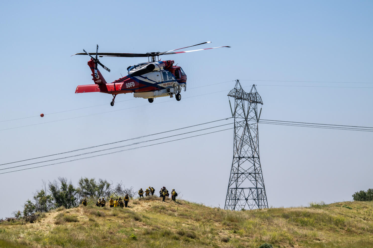 helicopter flight over electrical infrastructure 