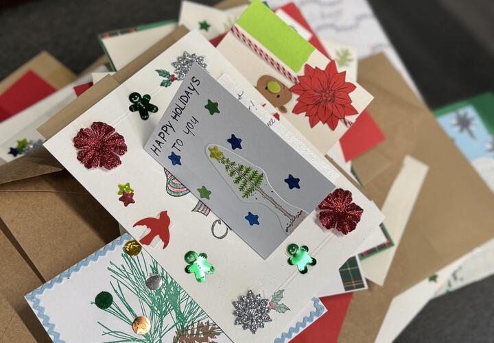 Holiday cards created during SDGivE volunteer efforts