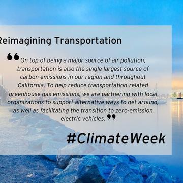 Day 2 of Climate Week 2020: Reimagining Transportation. 