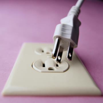 electric cord unplugged from wall outlet