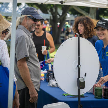 A group of participants attending a wildfire safety fair