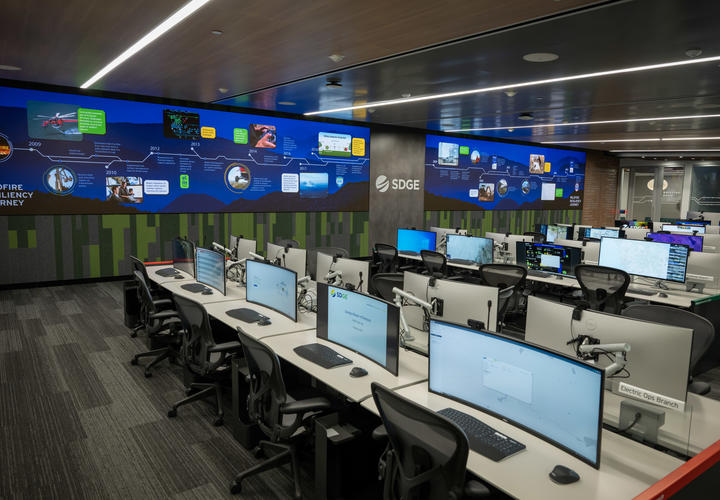 Image of SDG&E's Emergency Operations Center, located within the Wildfire Climate and Resilience Center.