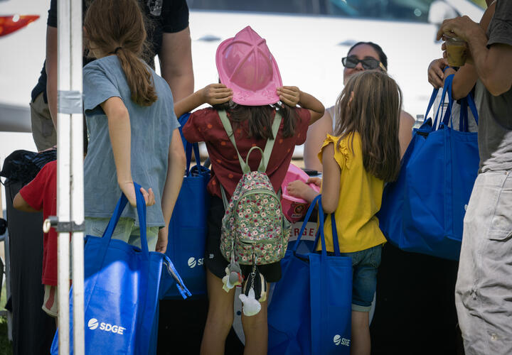 Children receive information and safety handouts 