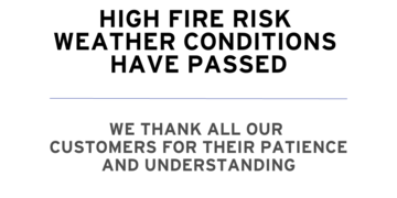 High Fire Risk Weather Conditions Have Passed