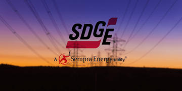 SDGE logo with powerline in background 